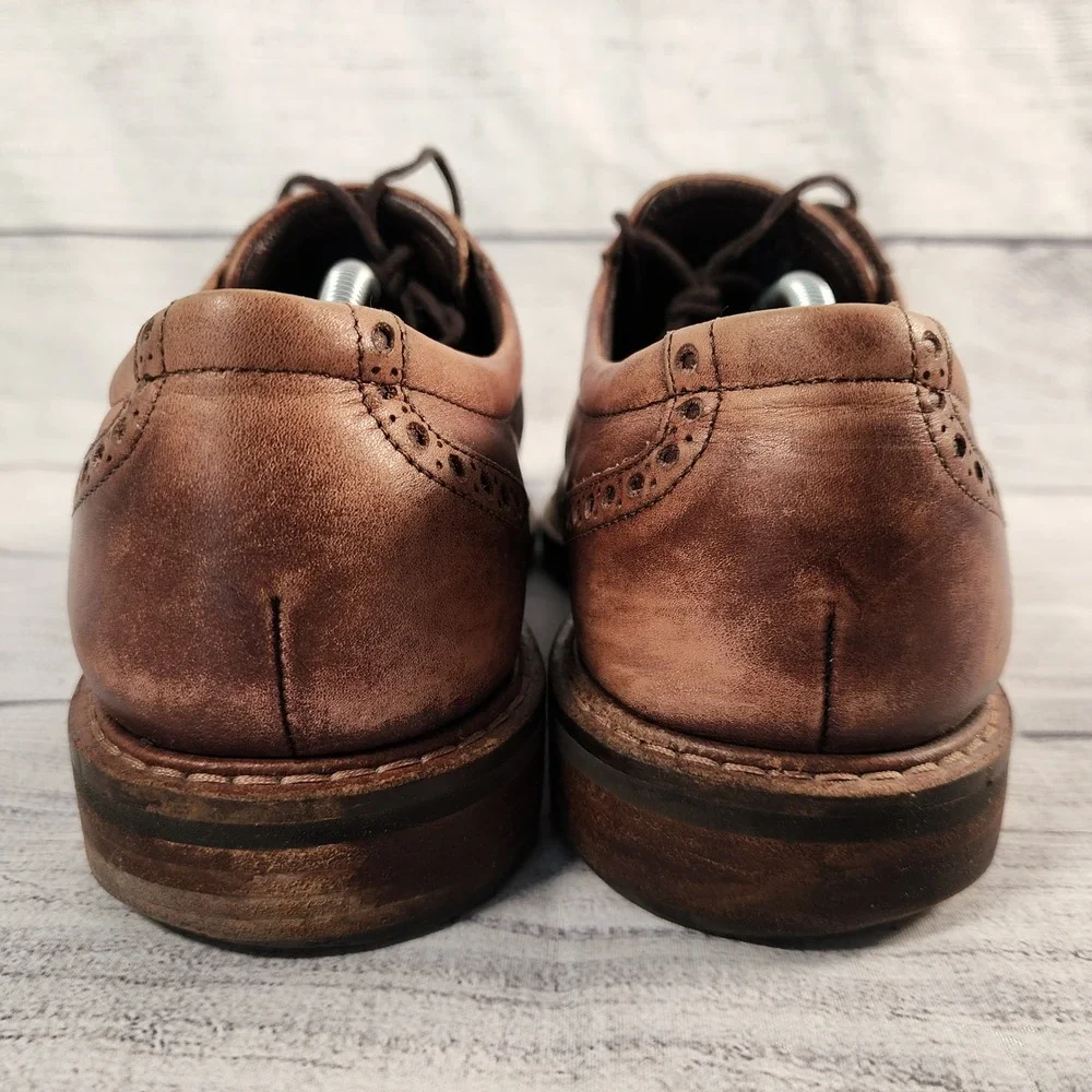 ECCO Mens Size 11 US Brown Leather Vitrus Wingtip Brogue Oxford Derby Shoes